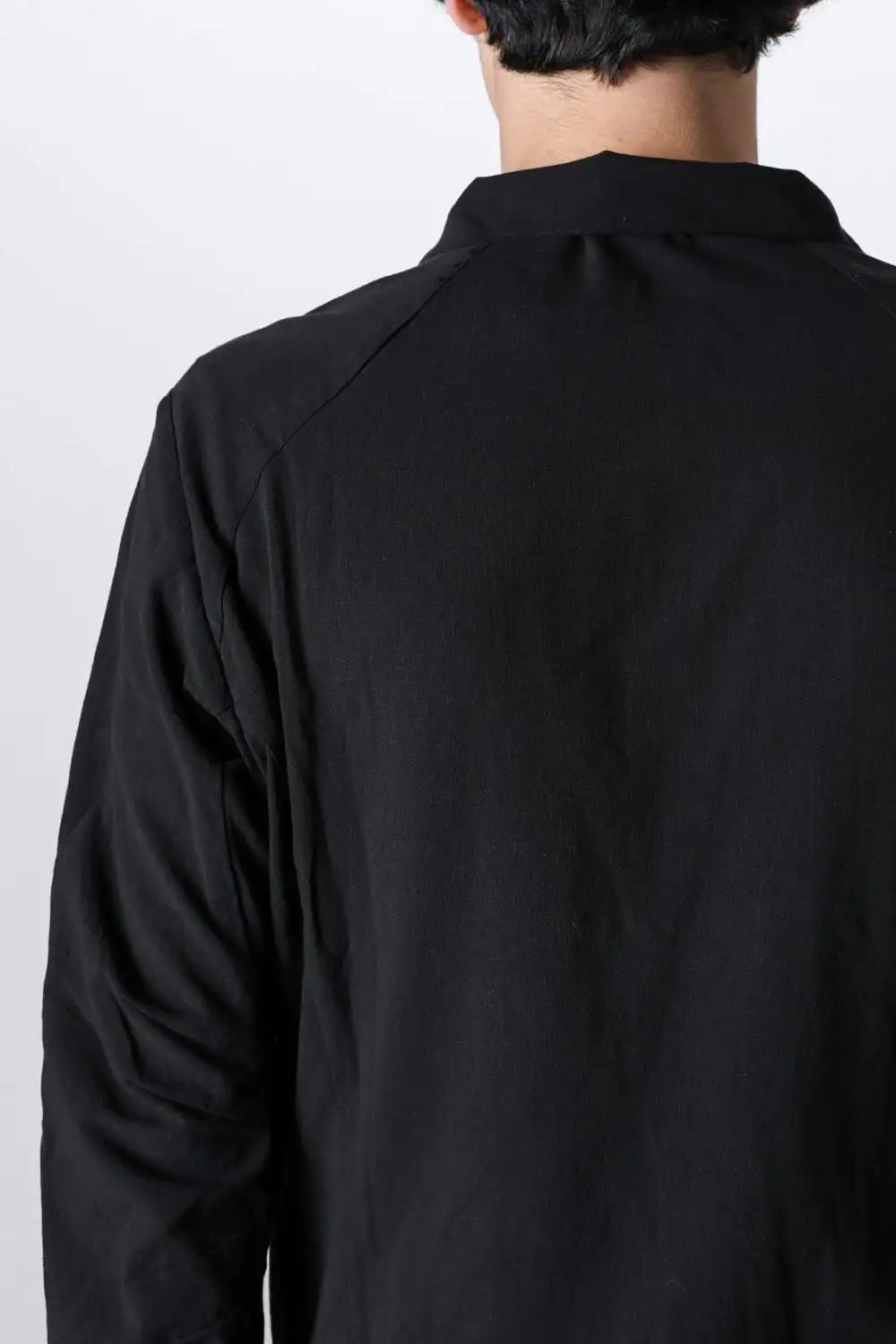 High neck shirt cotton / linen