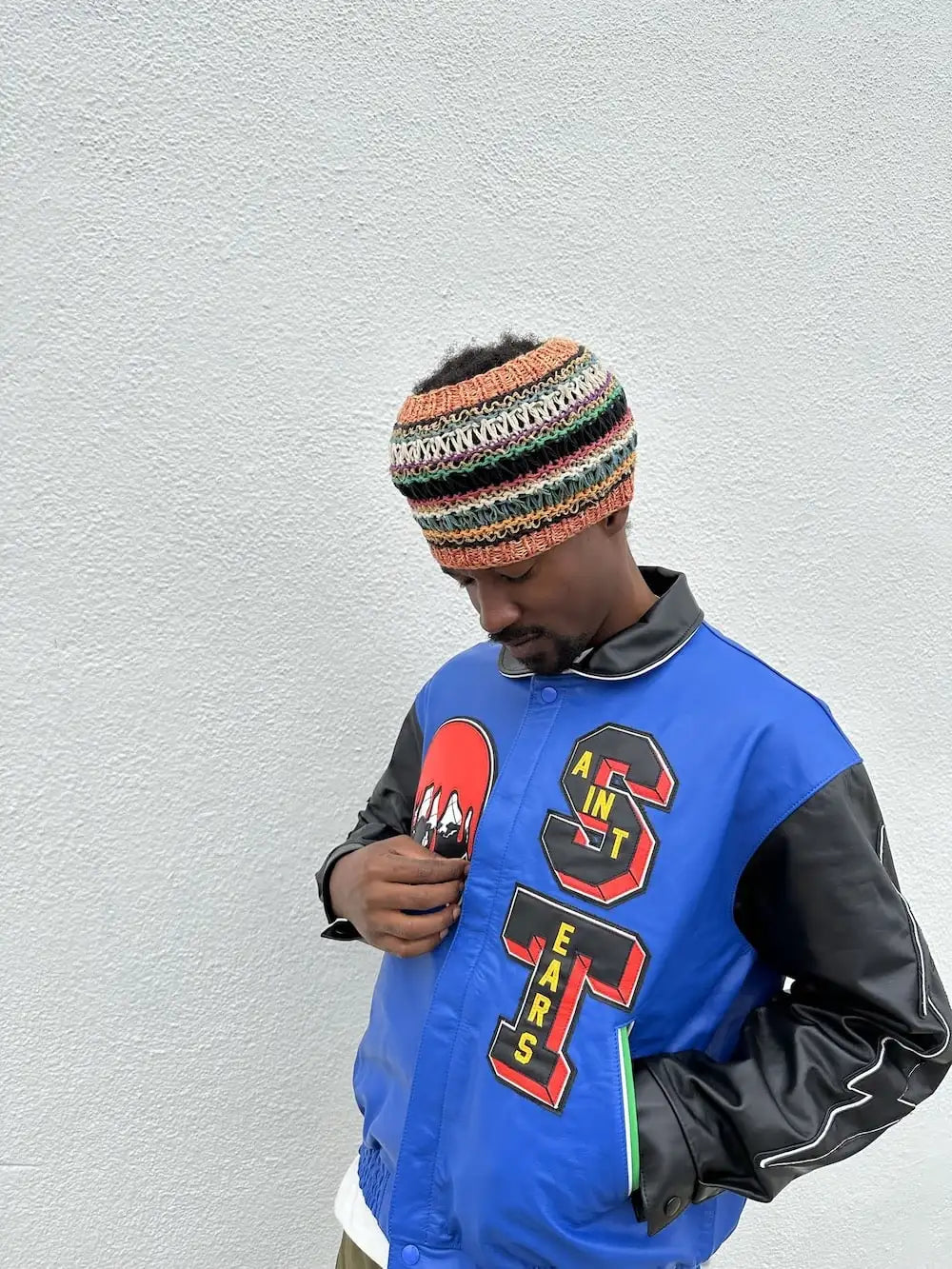 DENIM TEARS × SAINT Mxxxxxx HOLY GRAIL Varsity Jacket