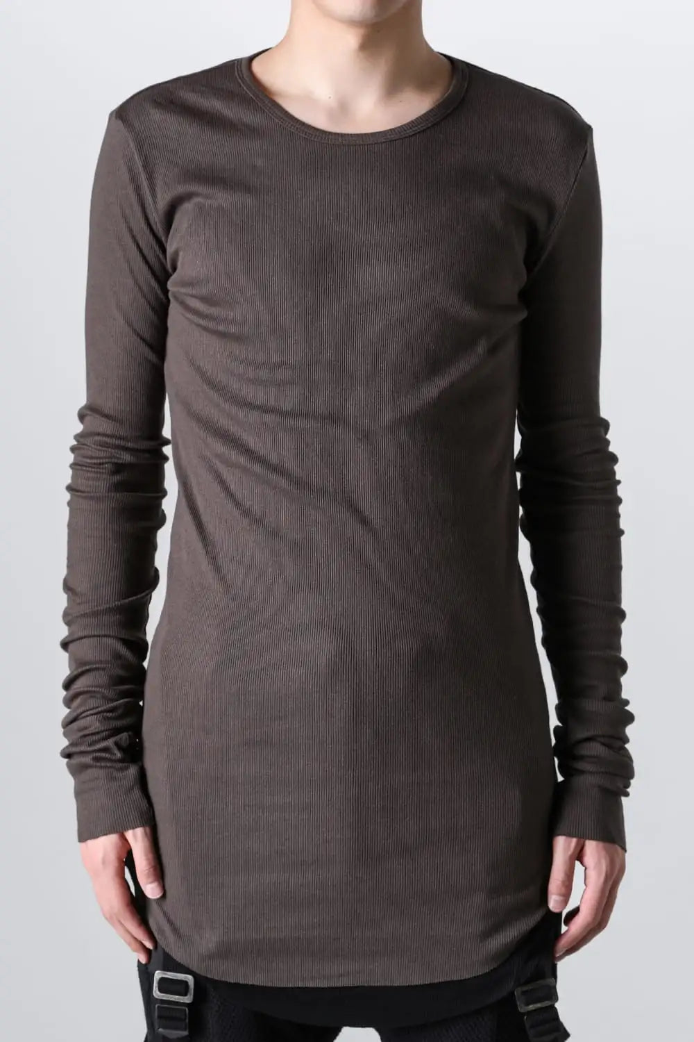 Modal x Cotton Ribbed Terry Robe Sleeve T-Shirt