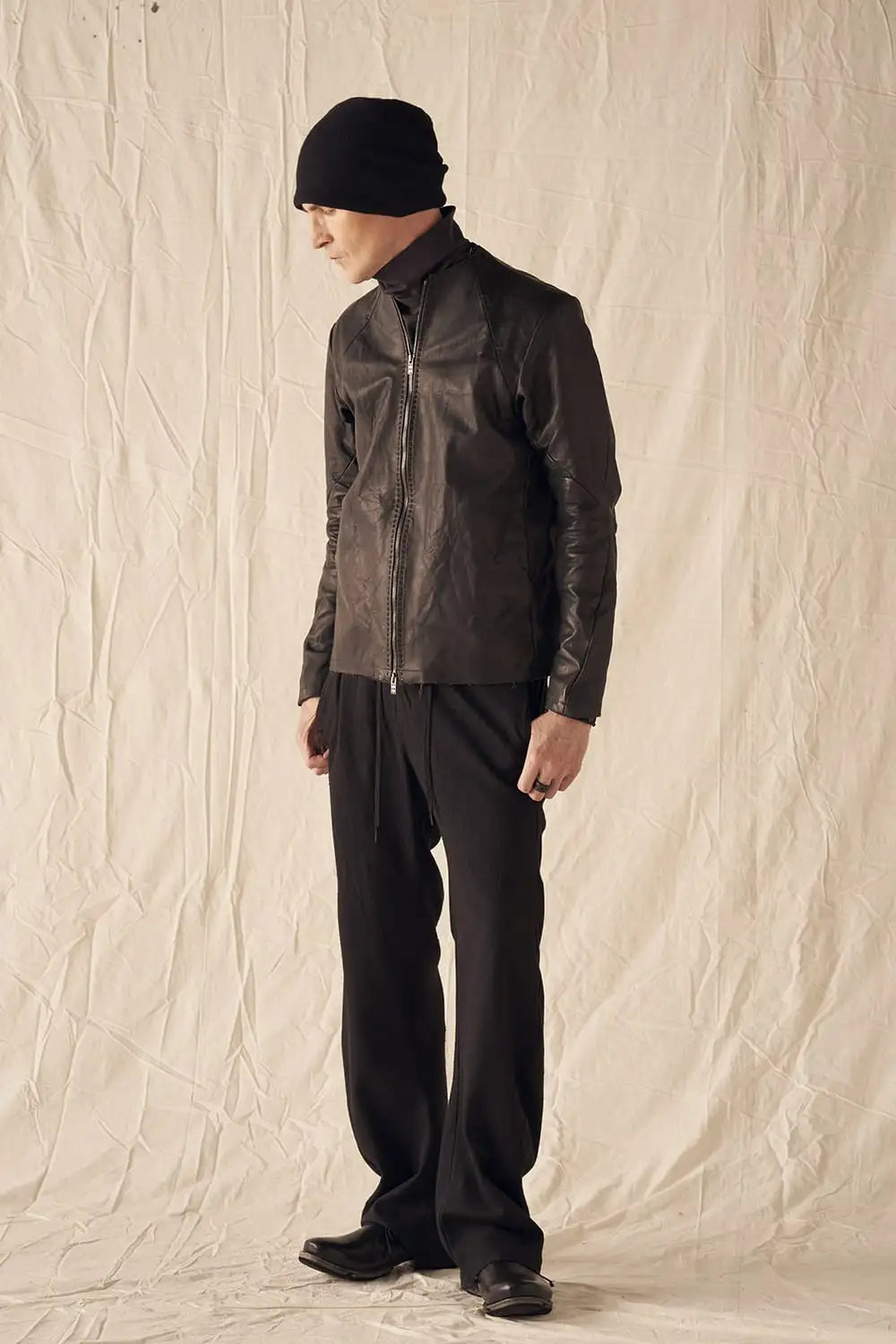 Leather  jacket  calf / silk   bonded