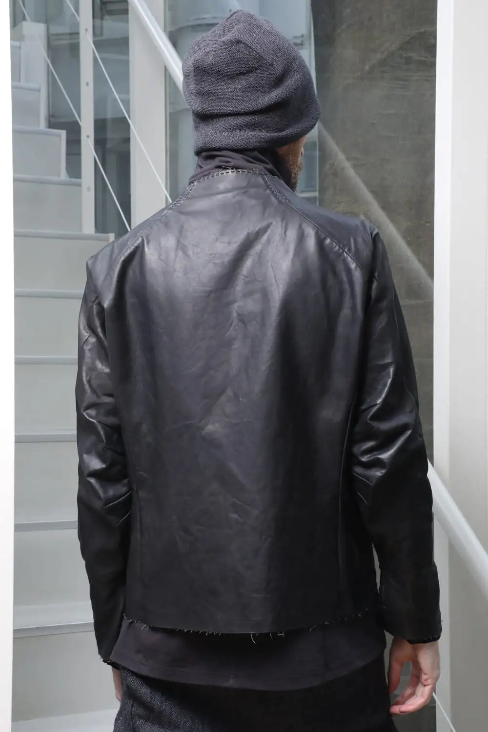 Leather  jacket  calf / silk   bonded