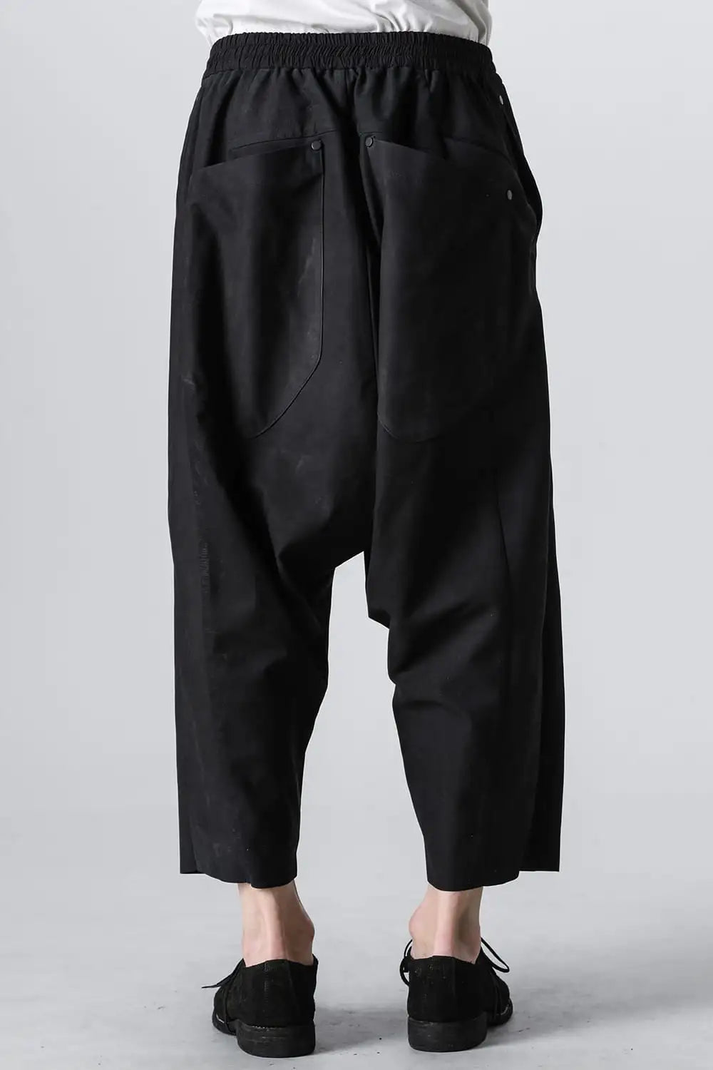 Relaxed pants soft nubuck cow leather Black