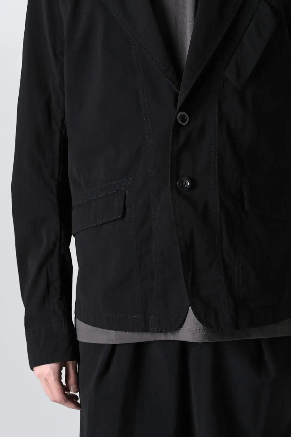 強撚ドライコットン ジャケット  ブラック