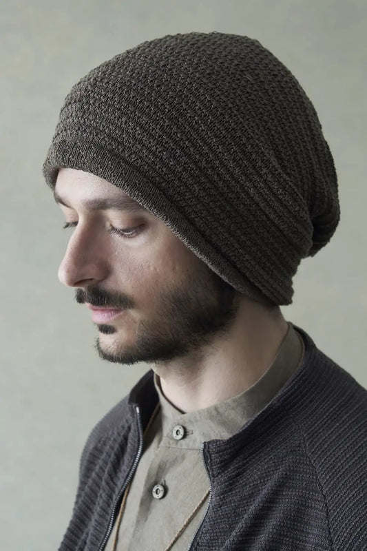 Knit cap cotton / nylon / linen Slate Gray