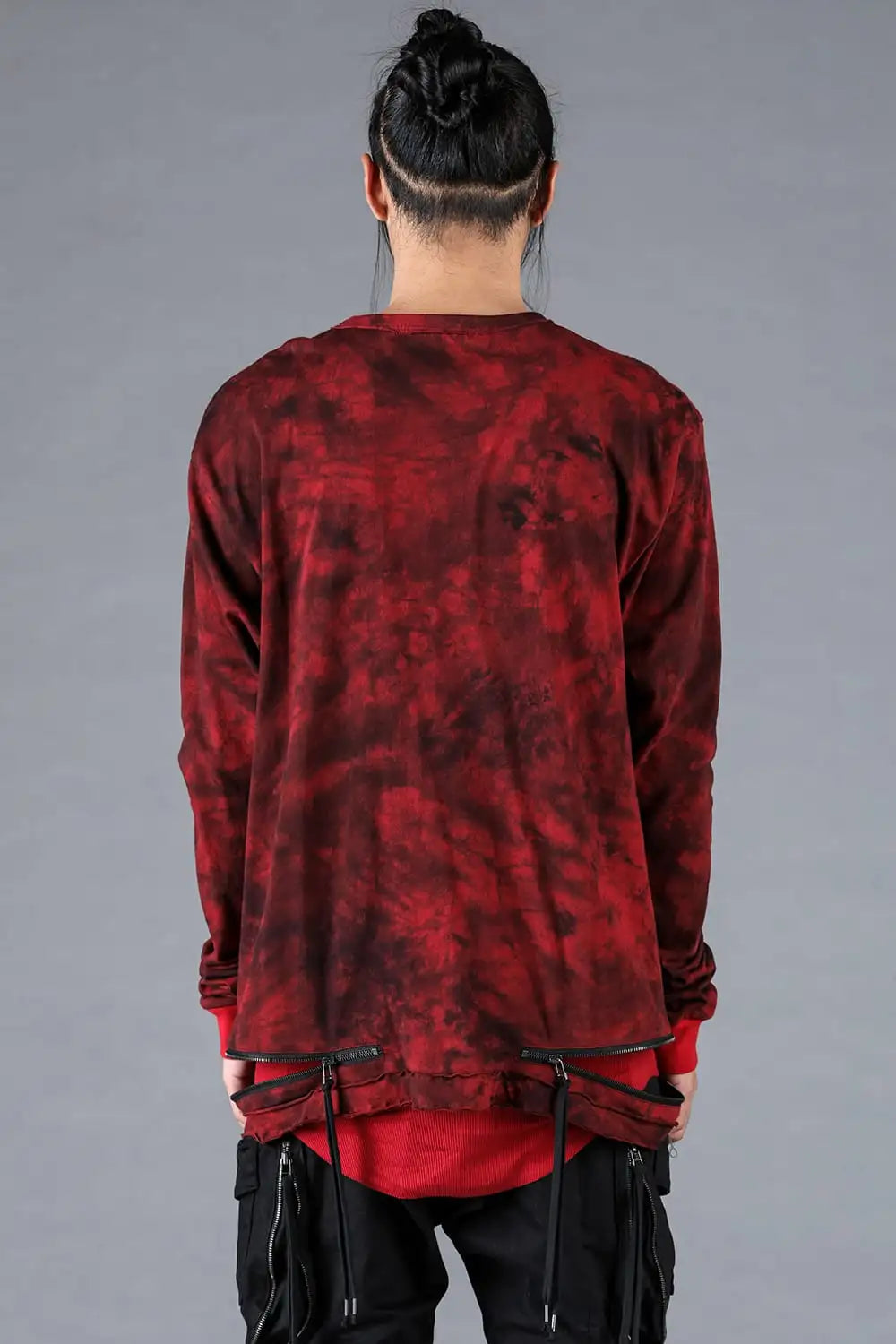 30/- Soft Cotton Jersey Zip Open Long Sleeve T-Shirt Red