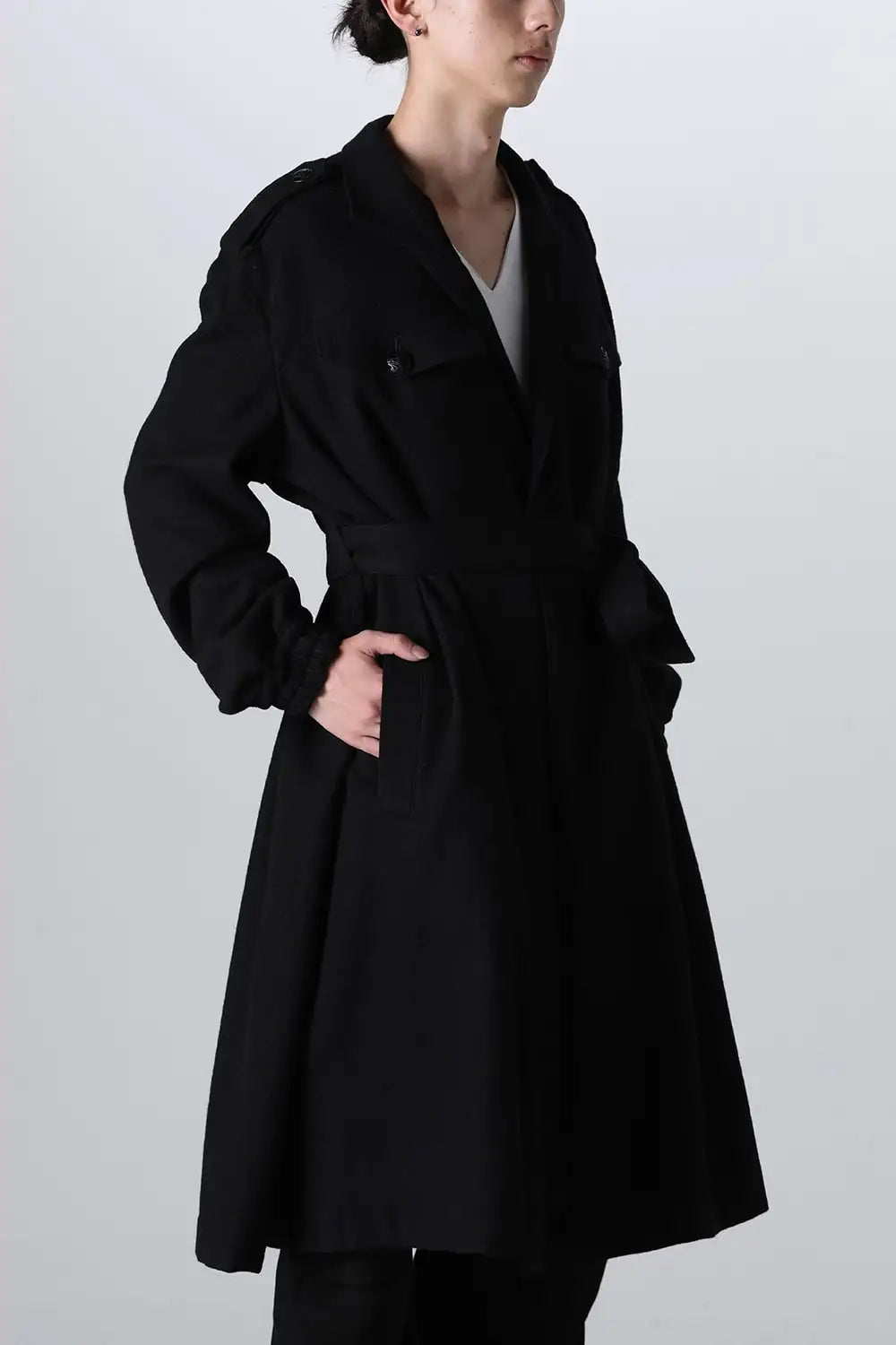 Stand Collar Drape Coat