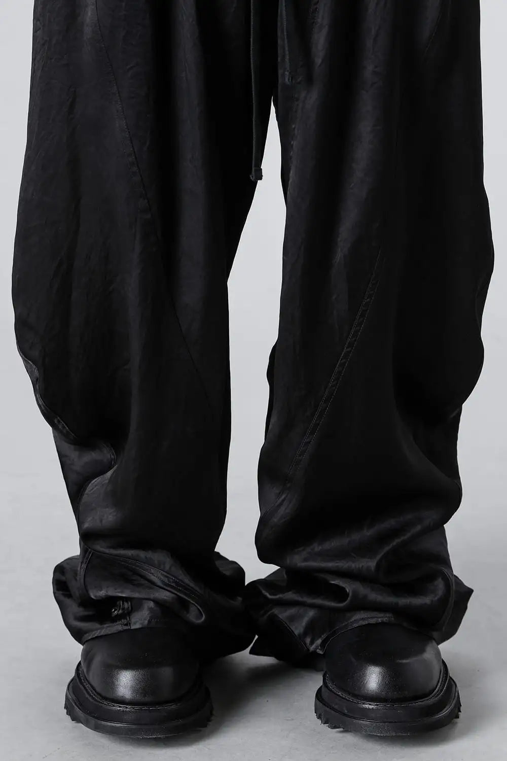 Acetate Vintage Satin Twisted Wide Pants