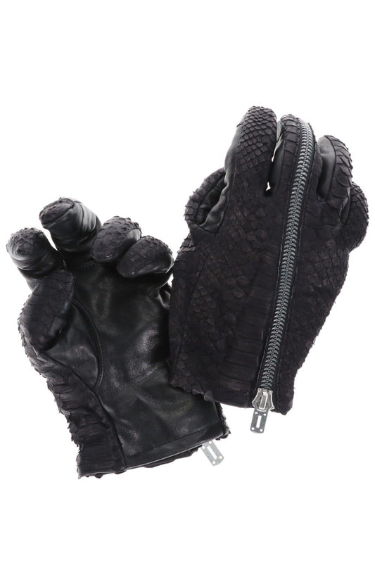 Python x Horse Leather ZIP Gloves