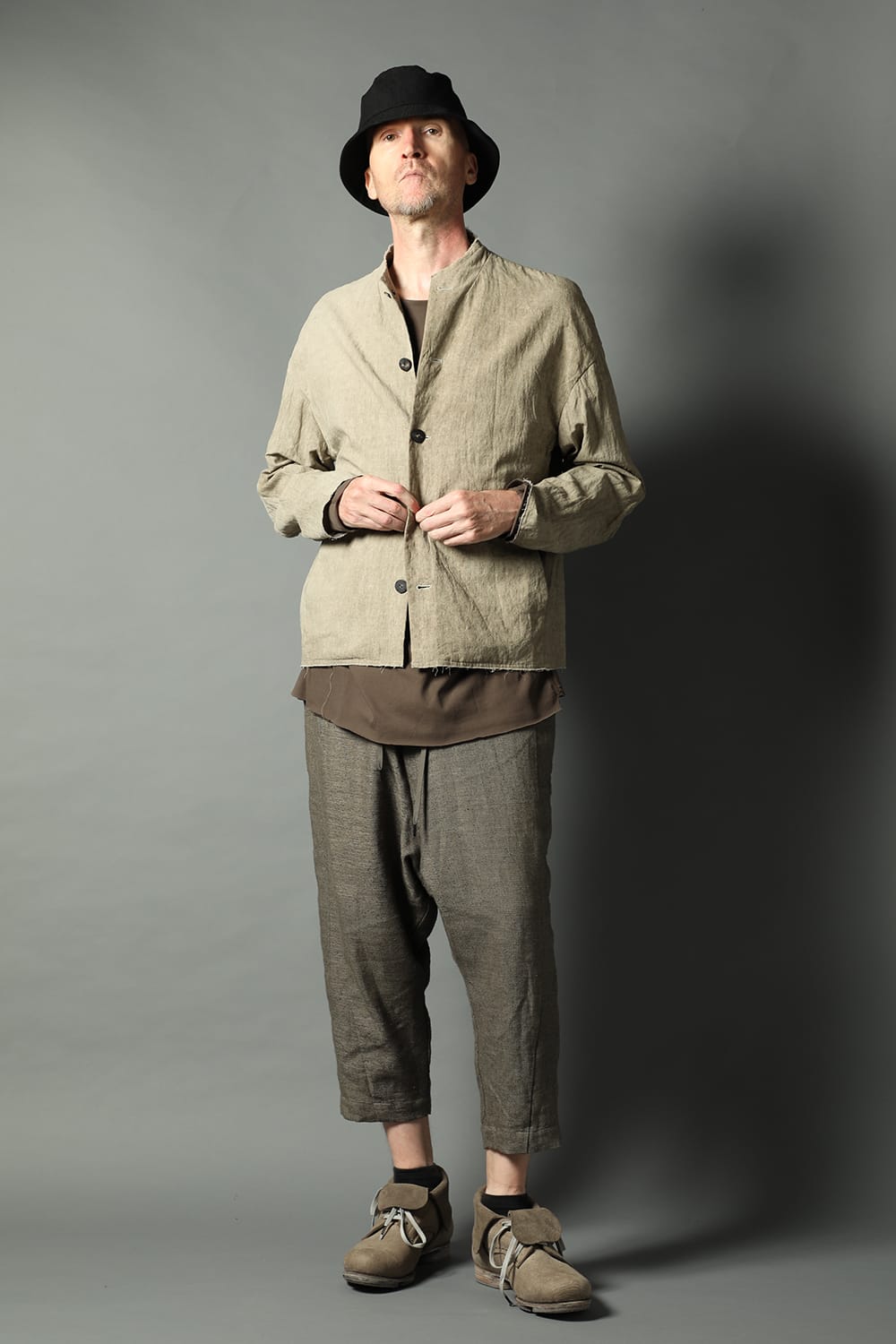 Jacket cotton / linen cold dyed
