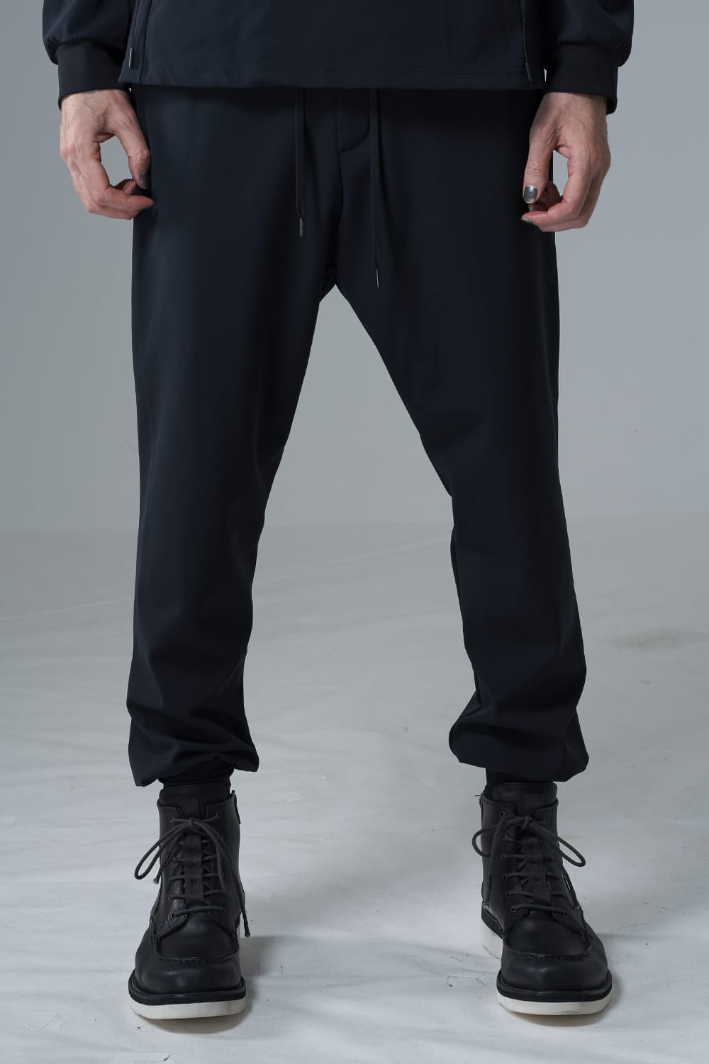 Jogger pants merino wool jersey bonding