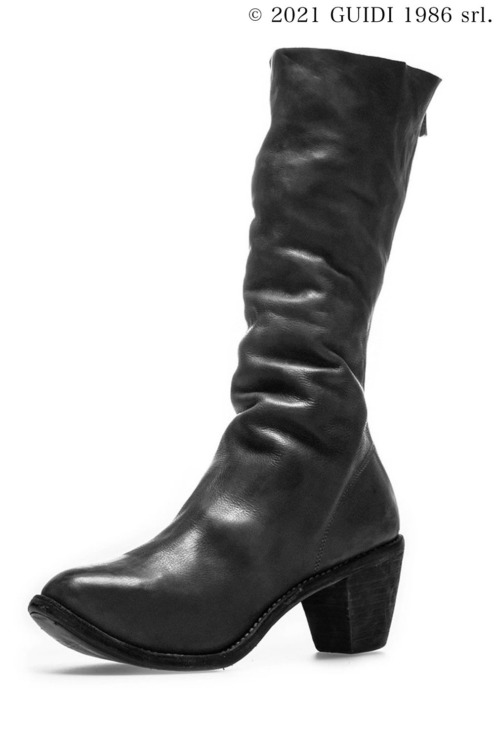 5009 - High Heel Back Zip Middle Boots