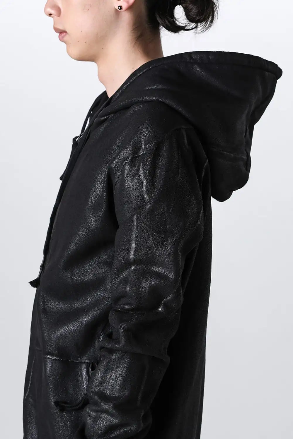 Untwisted Fleece-Lined Coating Hooded Jacket