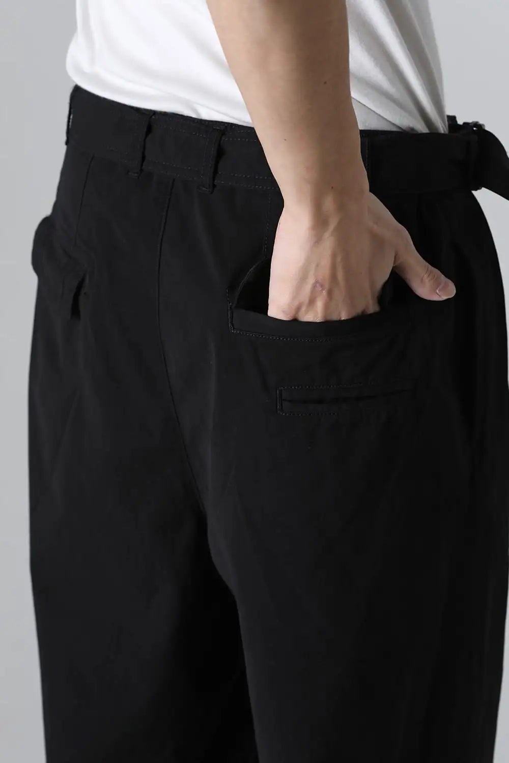 Dry Cotton Wide-Cropped Pants  Black