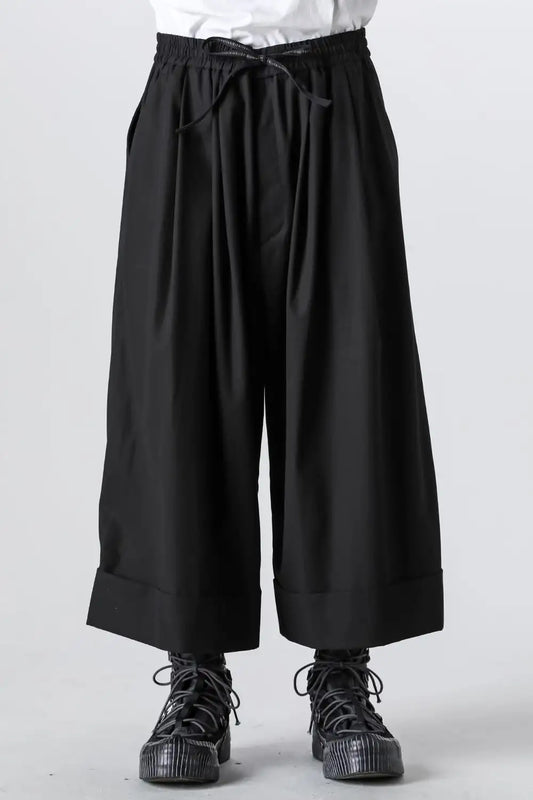 Baggy cropped pants 60/2 cotton gabardine