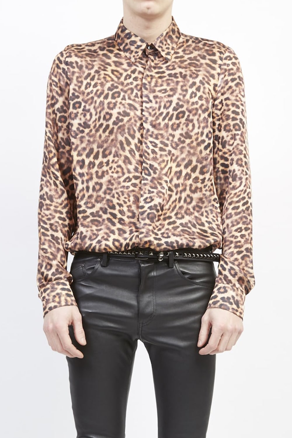Light chiffon leopard print shirt
