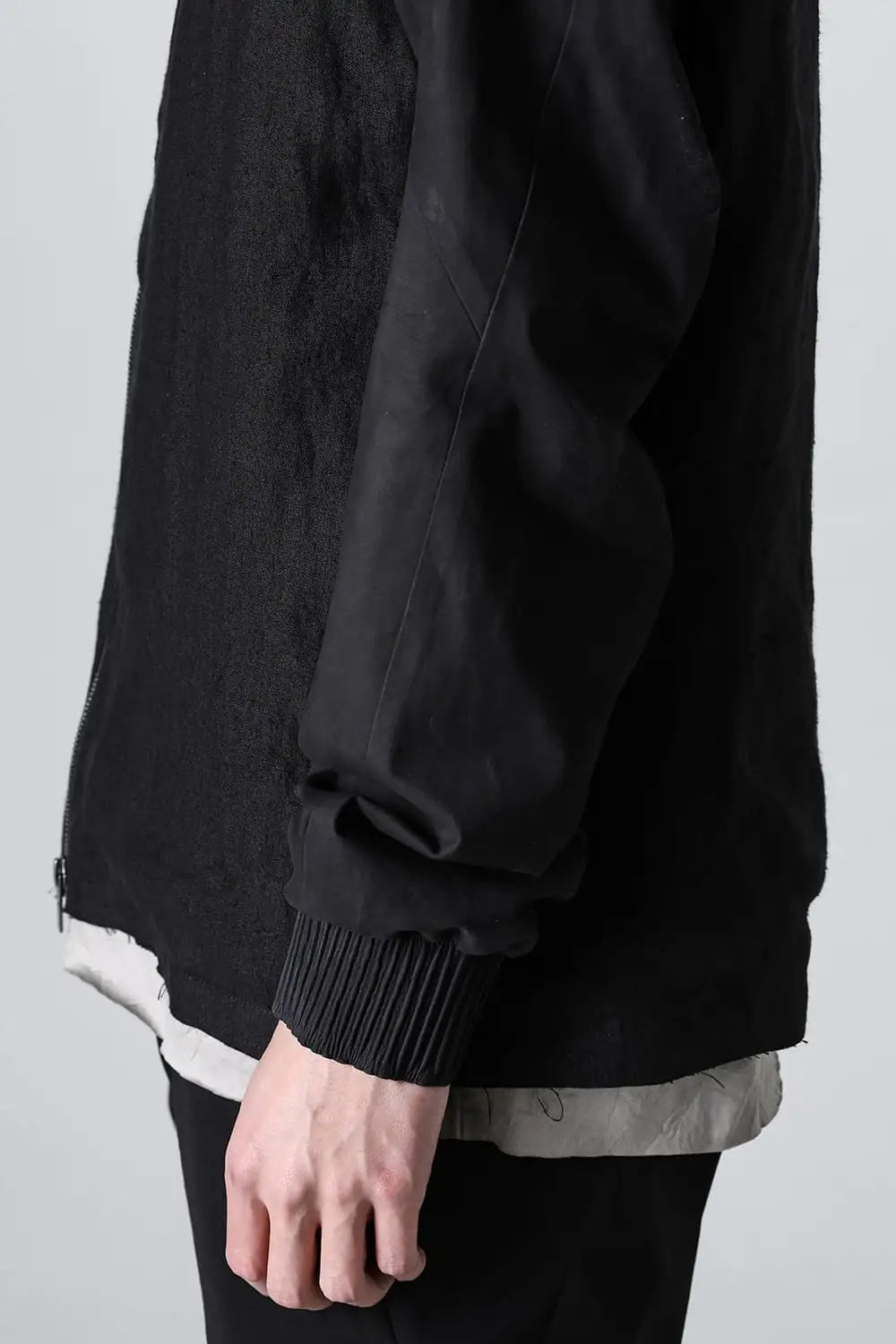 Hooded jacket soft nubuck cow leather