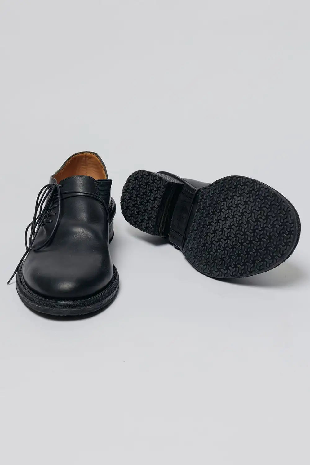 Diagonal Lace-up Derby Shoes  Black