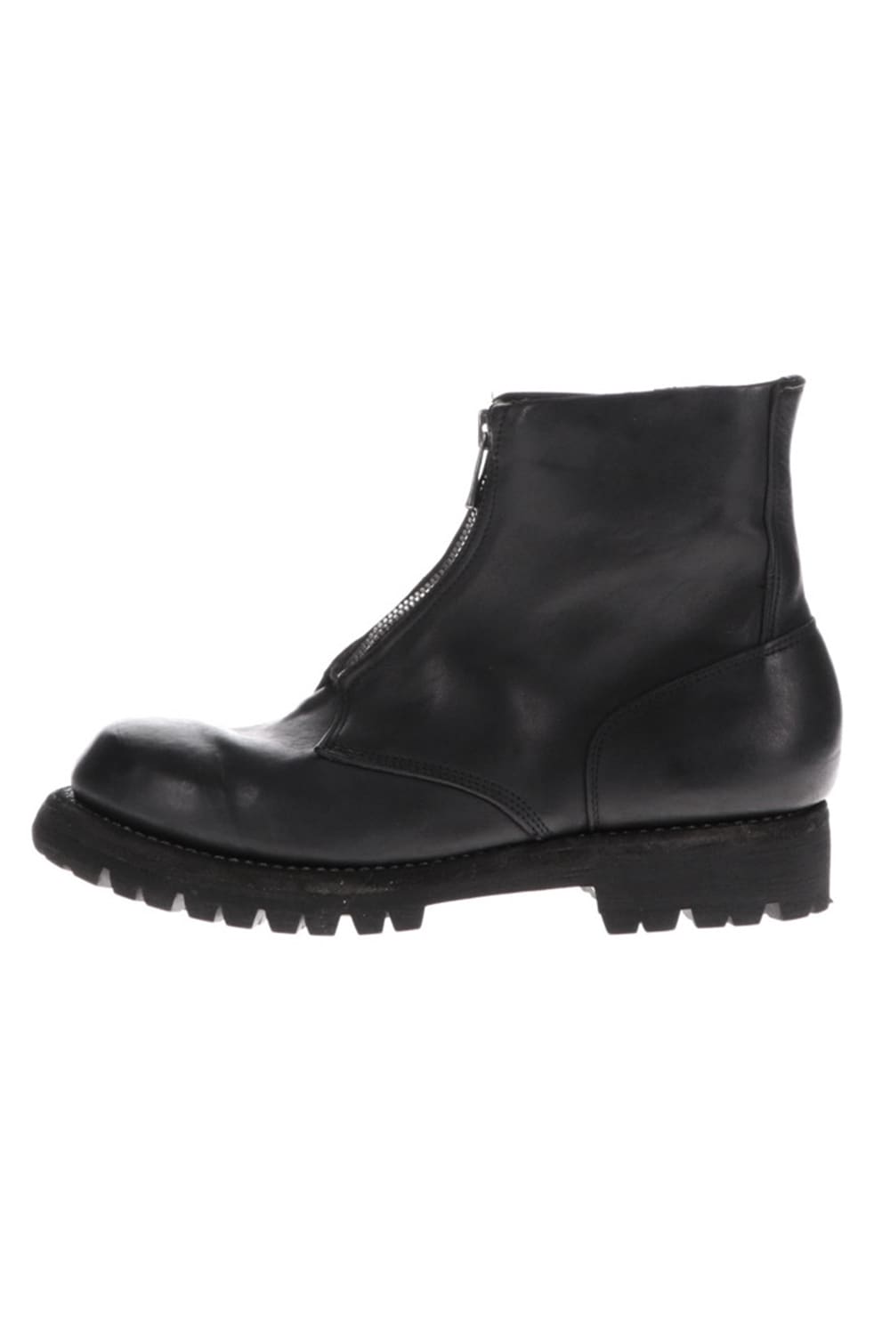 フロント ジップ ブーツ ビブラム ソール ホース クラッタ フルグレイン レザー