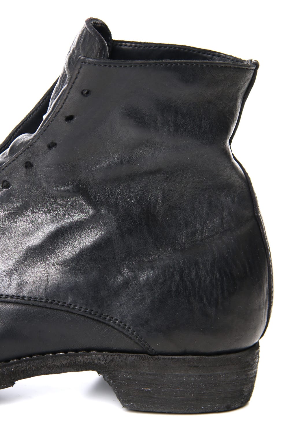 Military Lace Up Boots - Horse Full Grain Leather Black
