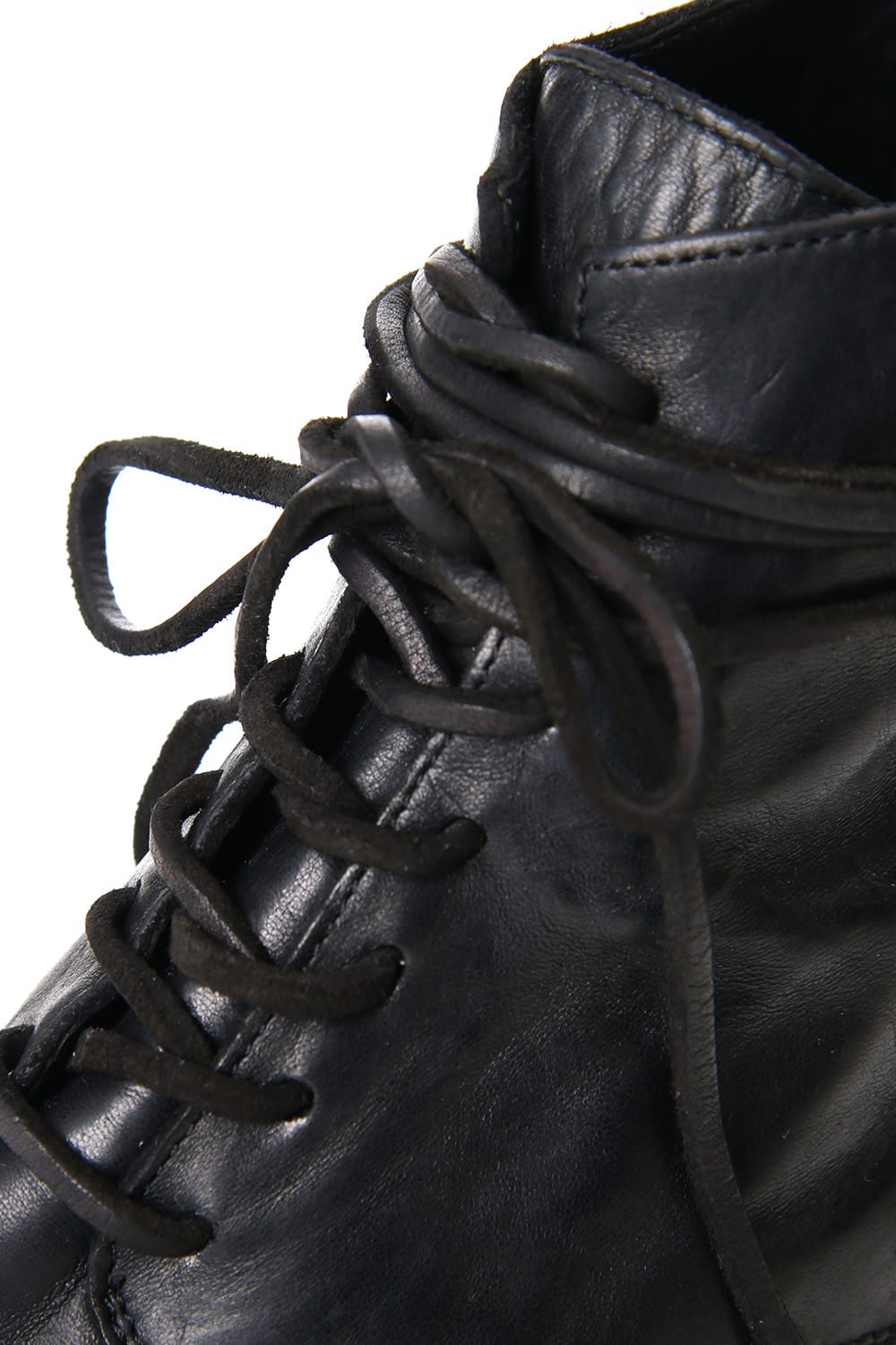 Military Lace Up Boots - Horse Full Grain Leather Black