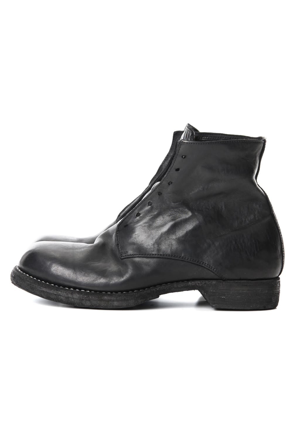 Military Lace Up Boots - Horse Full Grain Leather Black