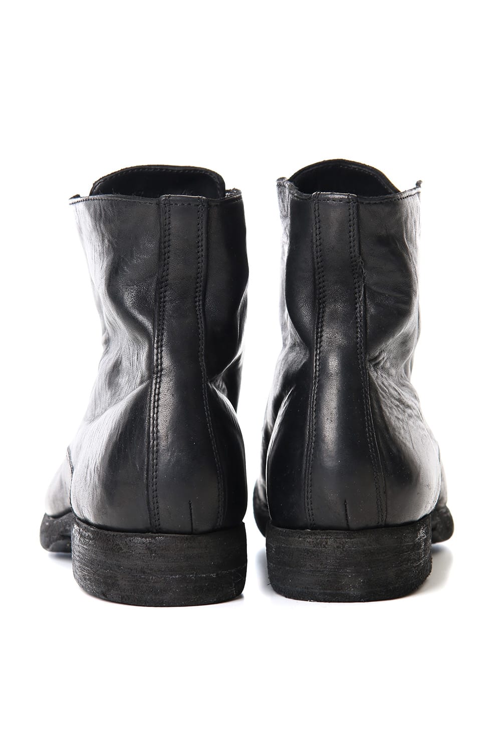 Military Lace Up Boots - Horse Full Grain Leather Black