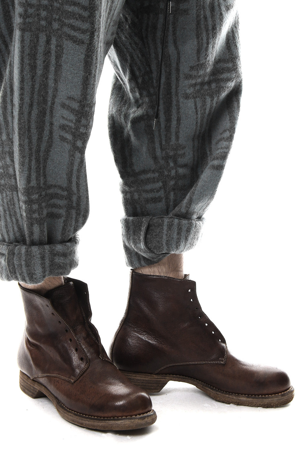 Military Lace Up Boots Double Sole - 5305N - Goat Full Grain Leather