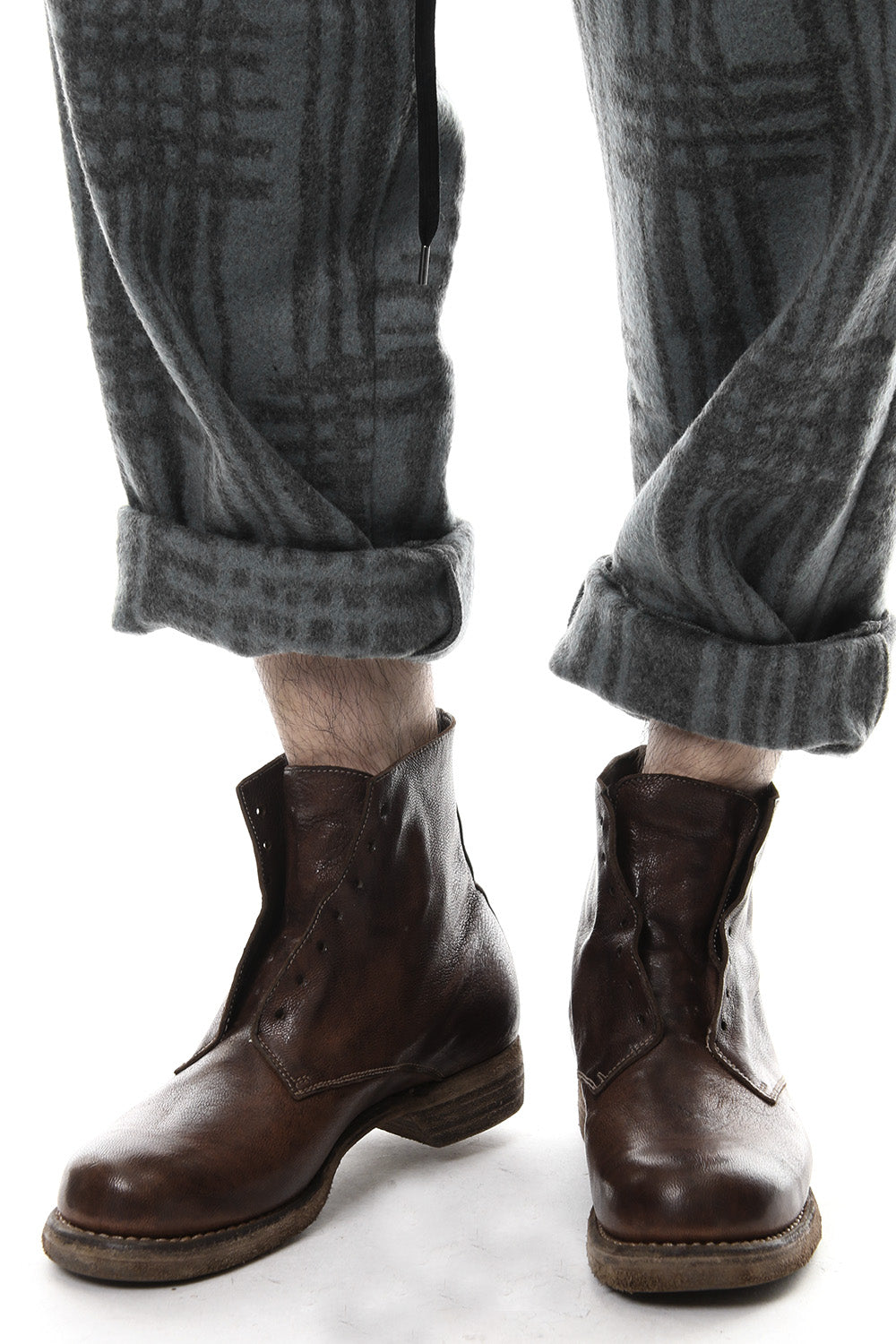 Military Lace Up Boots Double Sole - 5305N - Goat Full Grain Leather