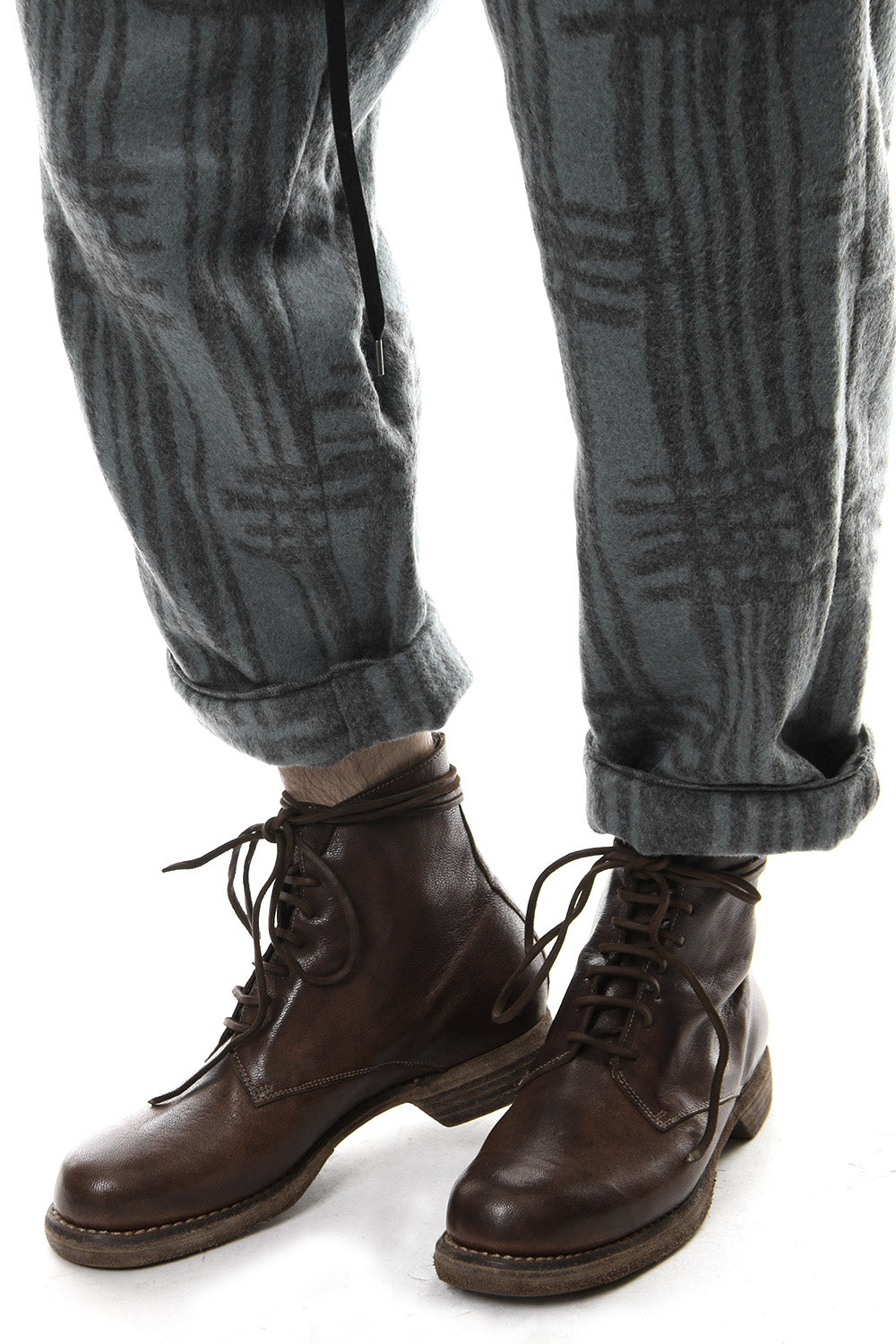 Military Lace Up Boots Double Sole - 5305N - Goat Full Grain Leather