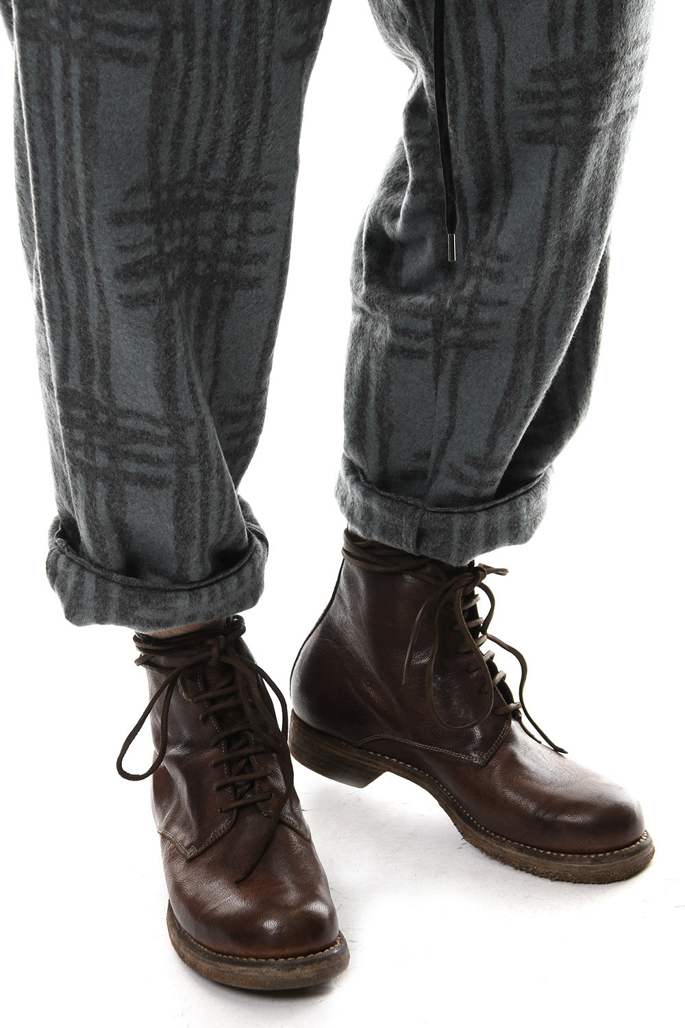 Military Lace Up Boots Double Sole - 5305N - Goat Full Grain Leather