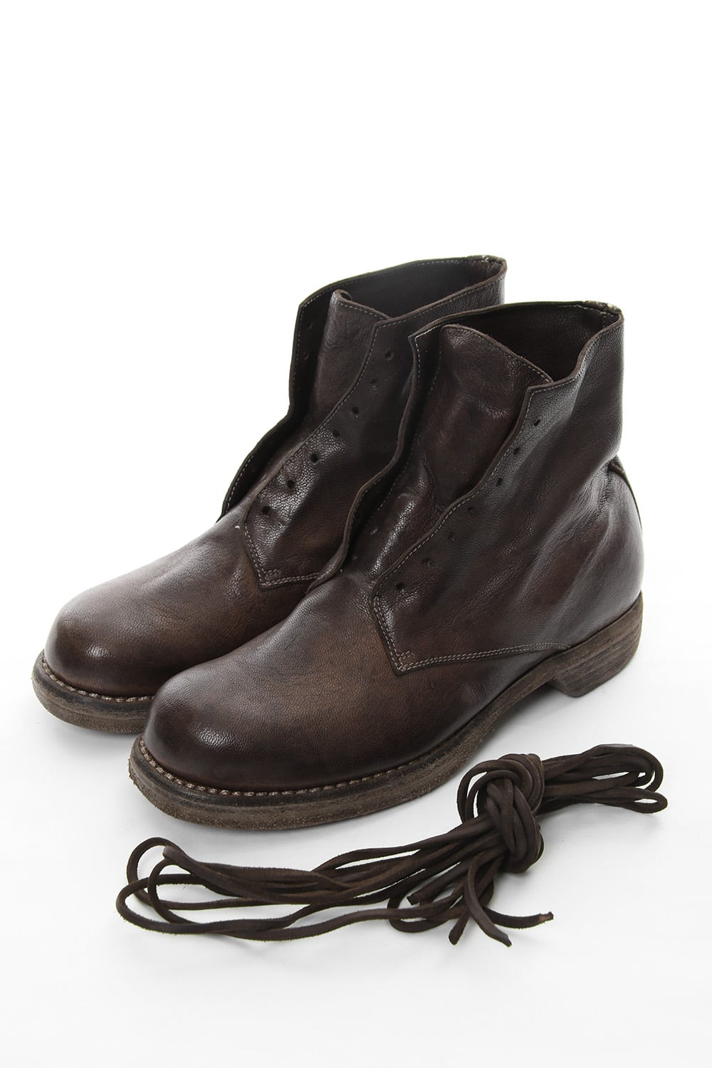 Military Lace Up Boots Double Sole - 5305N - Goat Full Grain Leather