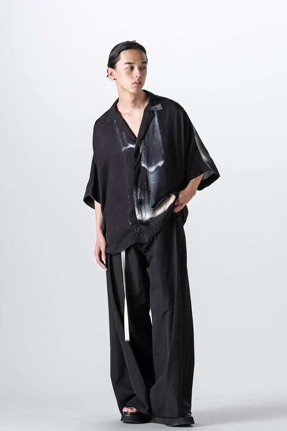 Printed Rayon Twill Short Sleeve Shirt