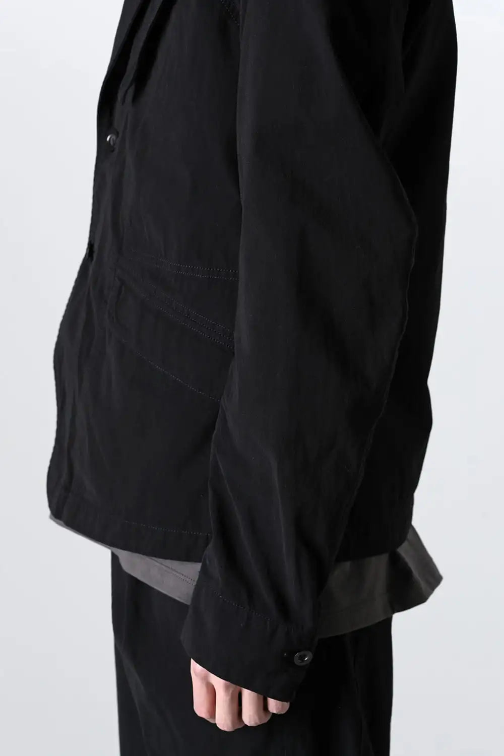 強撚ドライコットン ジャケット  ブラック