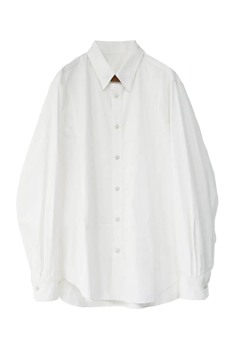 Front panel Shirt With Leather Tab White