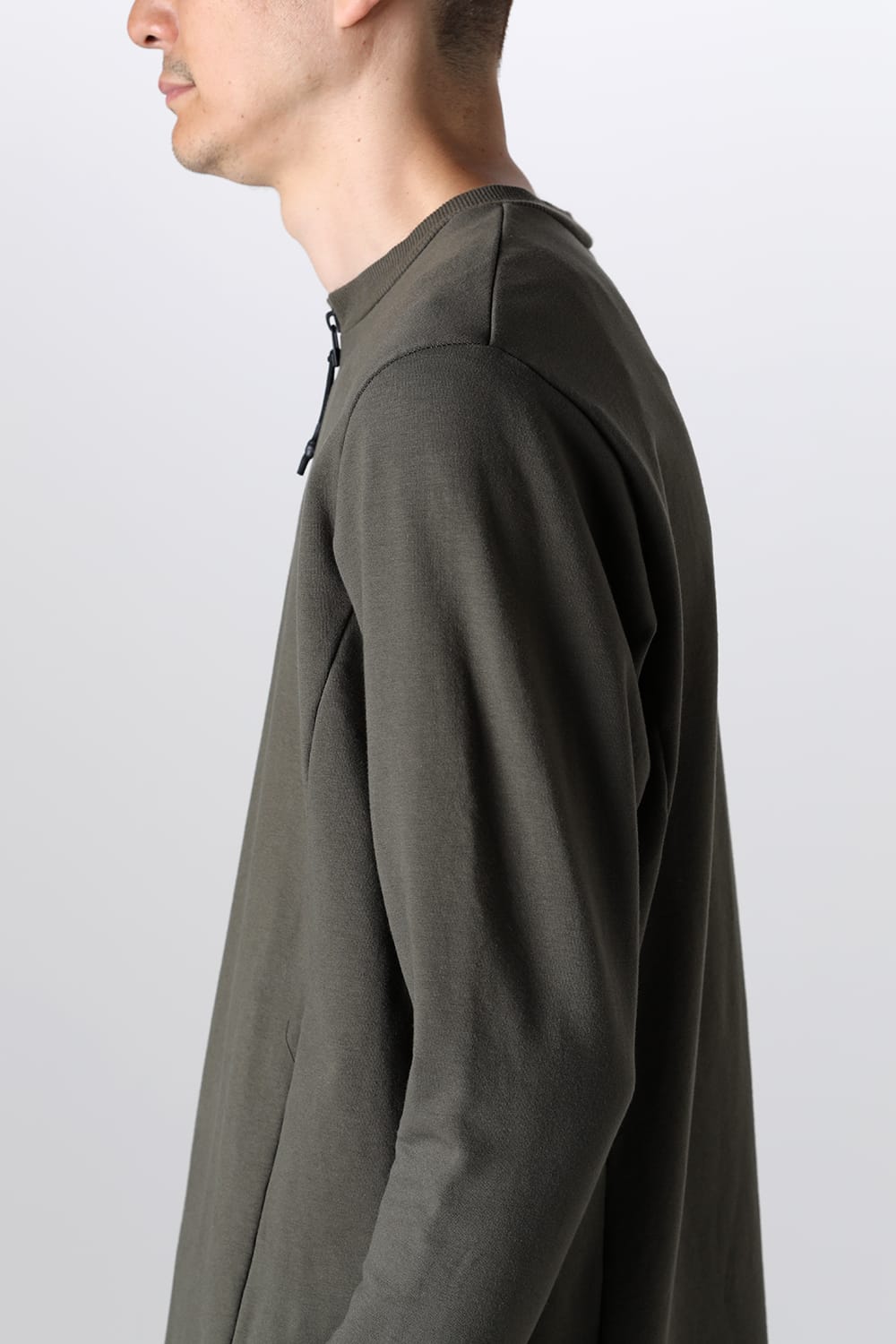 Henry Zip Up Jersey Khaki