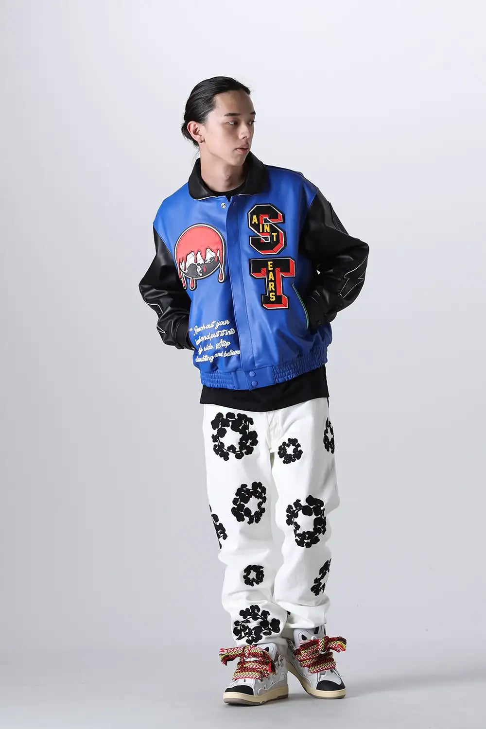 DENIM TEARS × SAINT Mxxxxxx HOLY GRAIL Varsity Jacket