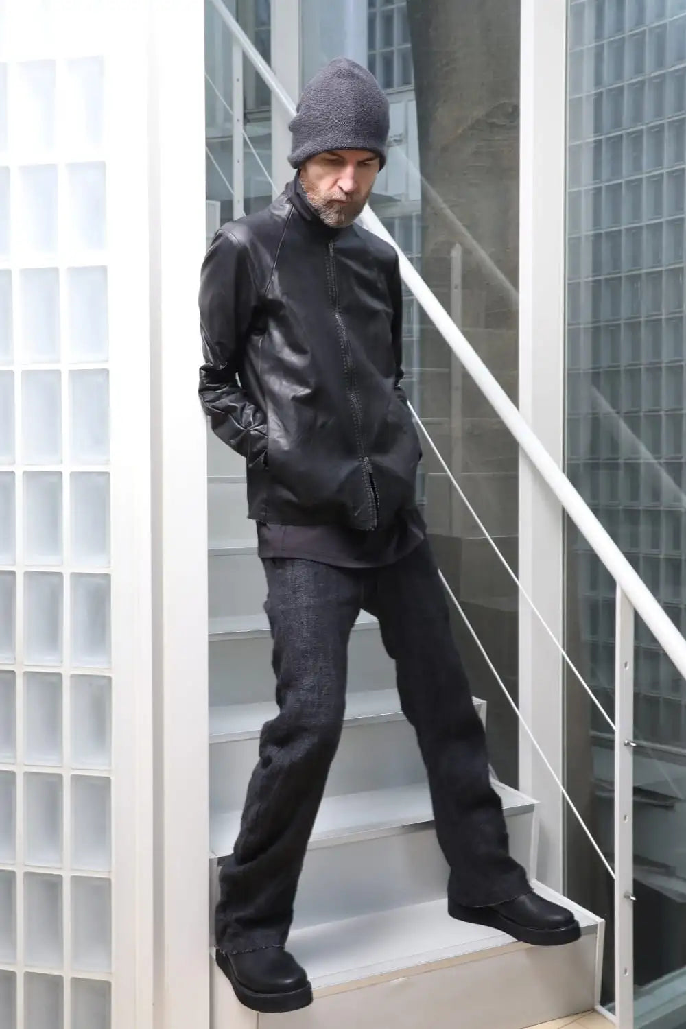 Leather  jacket  calf / silk   bonded