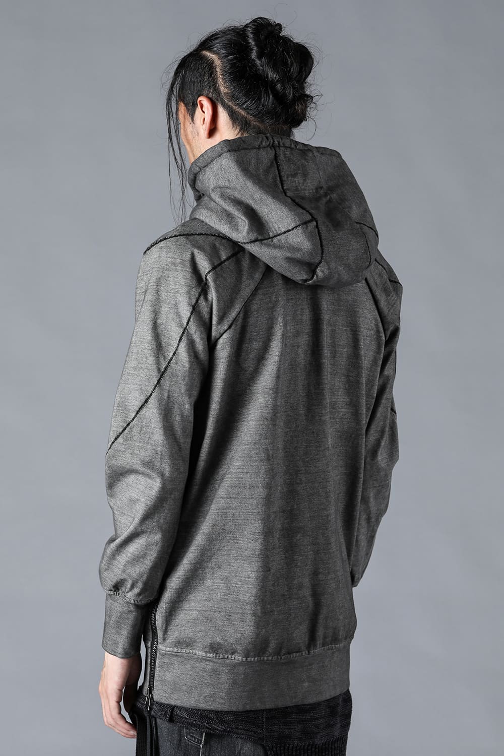 Ink-dyed Dense Knit Hooded Jacket