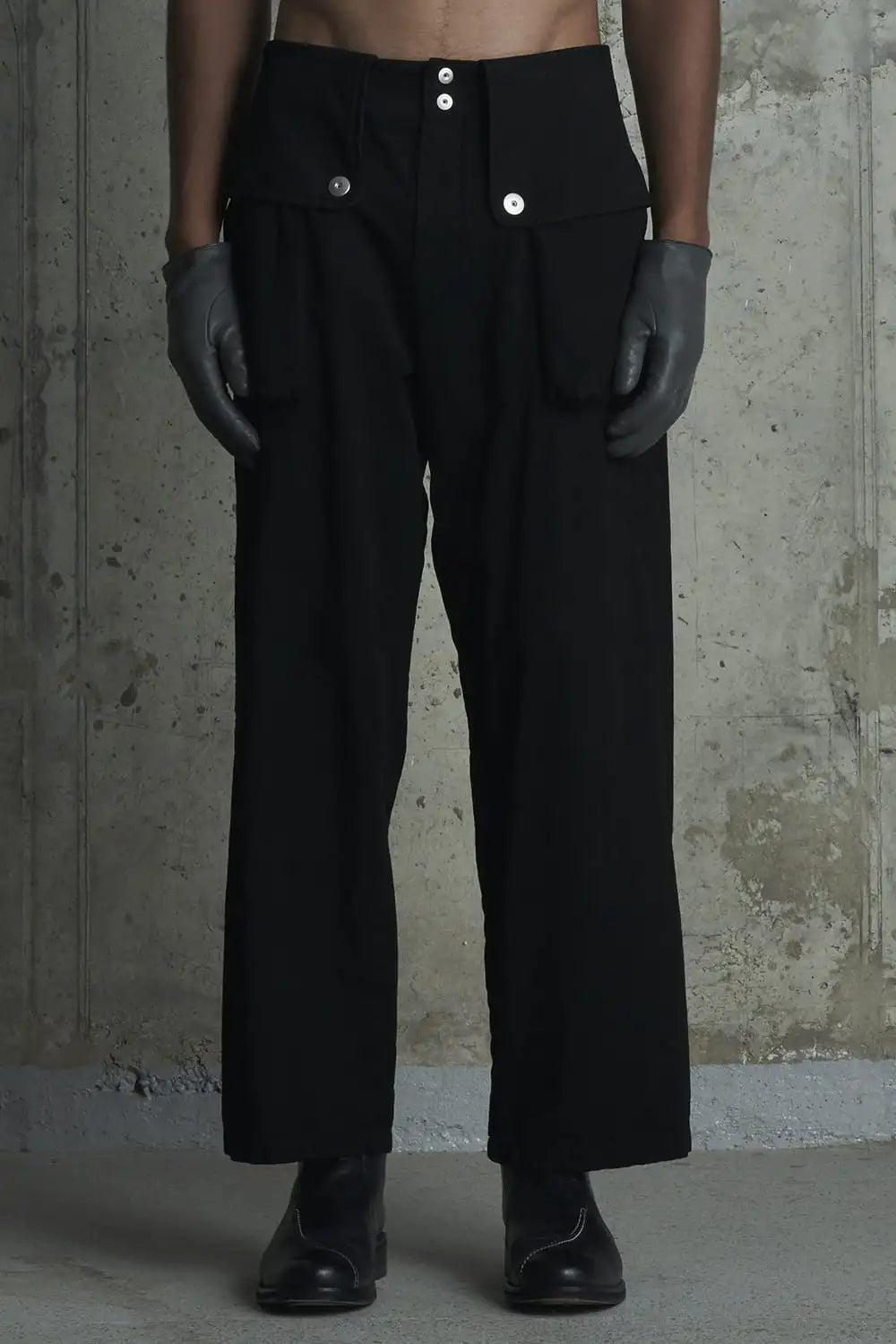 Flap Trousers Pure Dyed Cotton