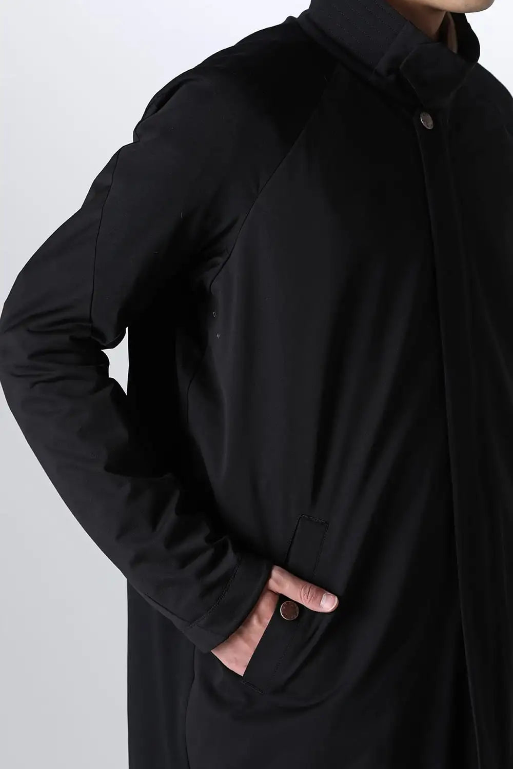 Hight neck coat water repellent polyester