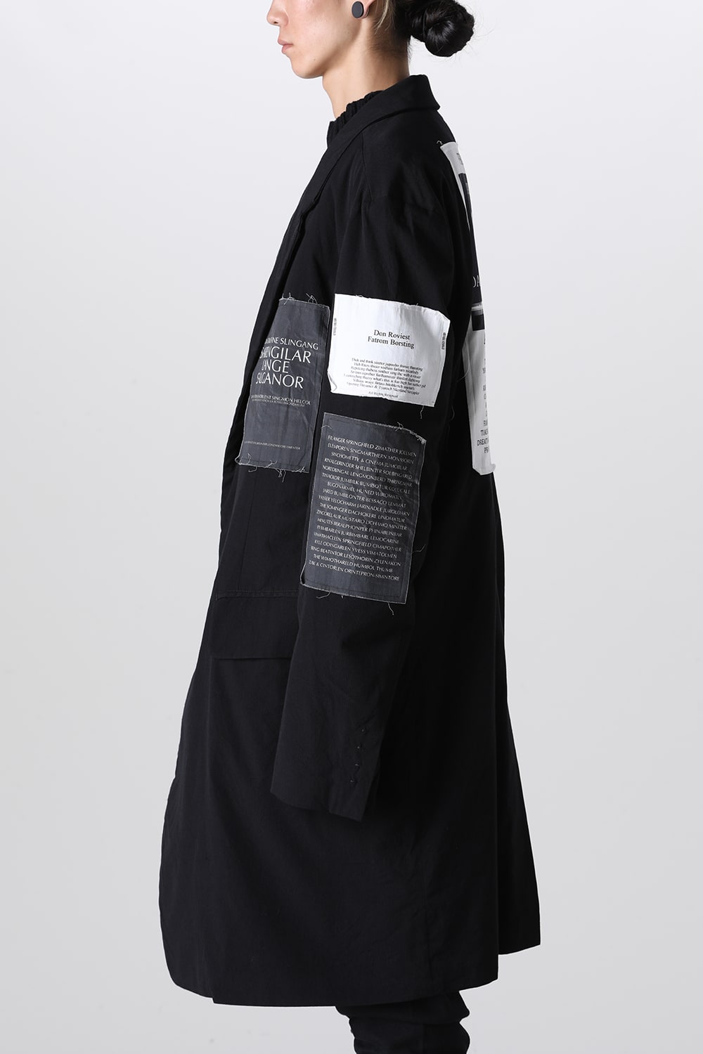 Oversized Long Jacket w/Printed Patches