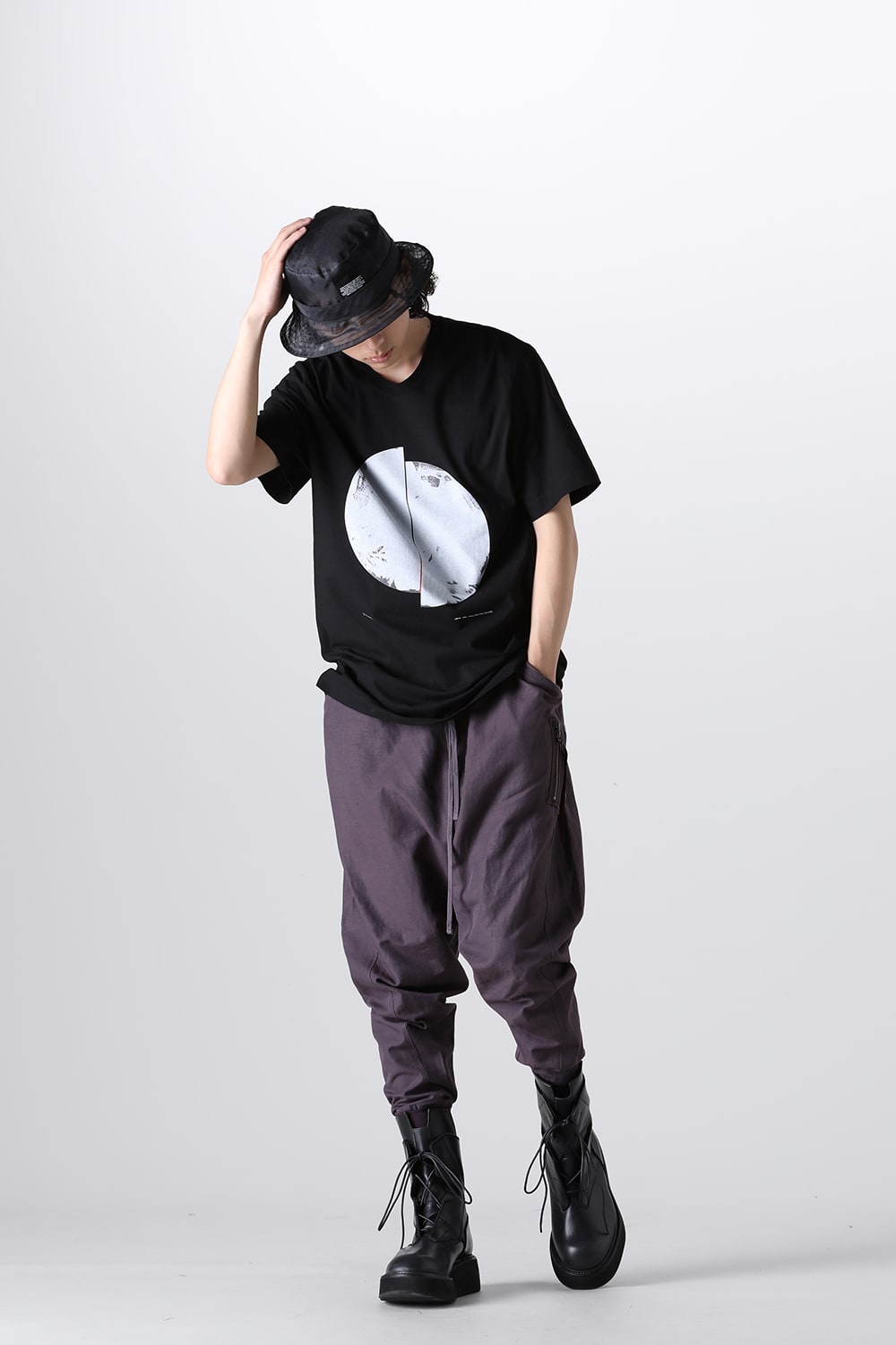 Nylon/Cotton Grosgrain Sarrouel Pants Sepia