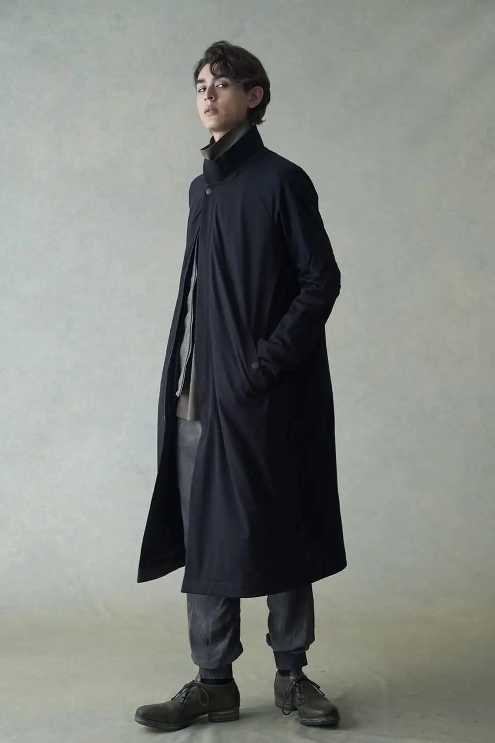 Hight neck coat water repellent polyester