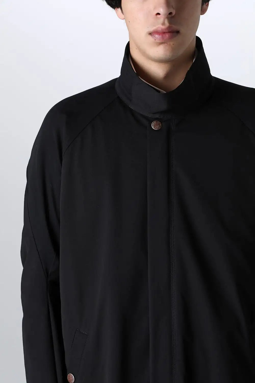 Hight neck coat water repellent polyester