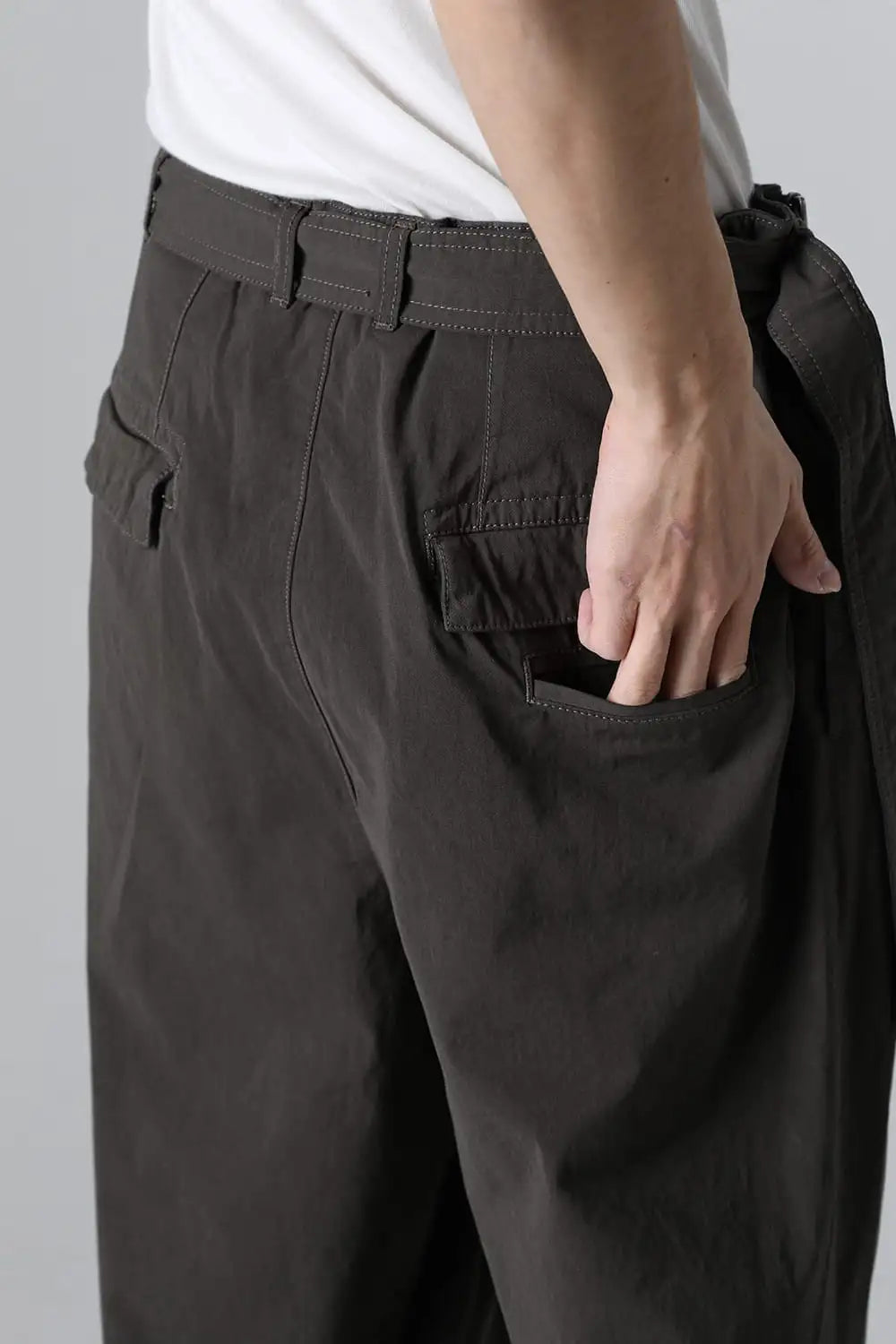 Dry Cotton Wide-Cropped Pants  Olive Drab