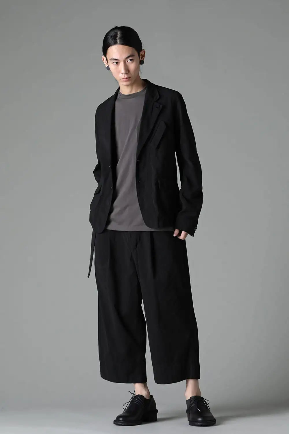 Dry Cotton Wide-Cropped Pants  Black