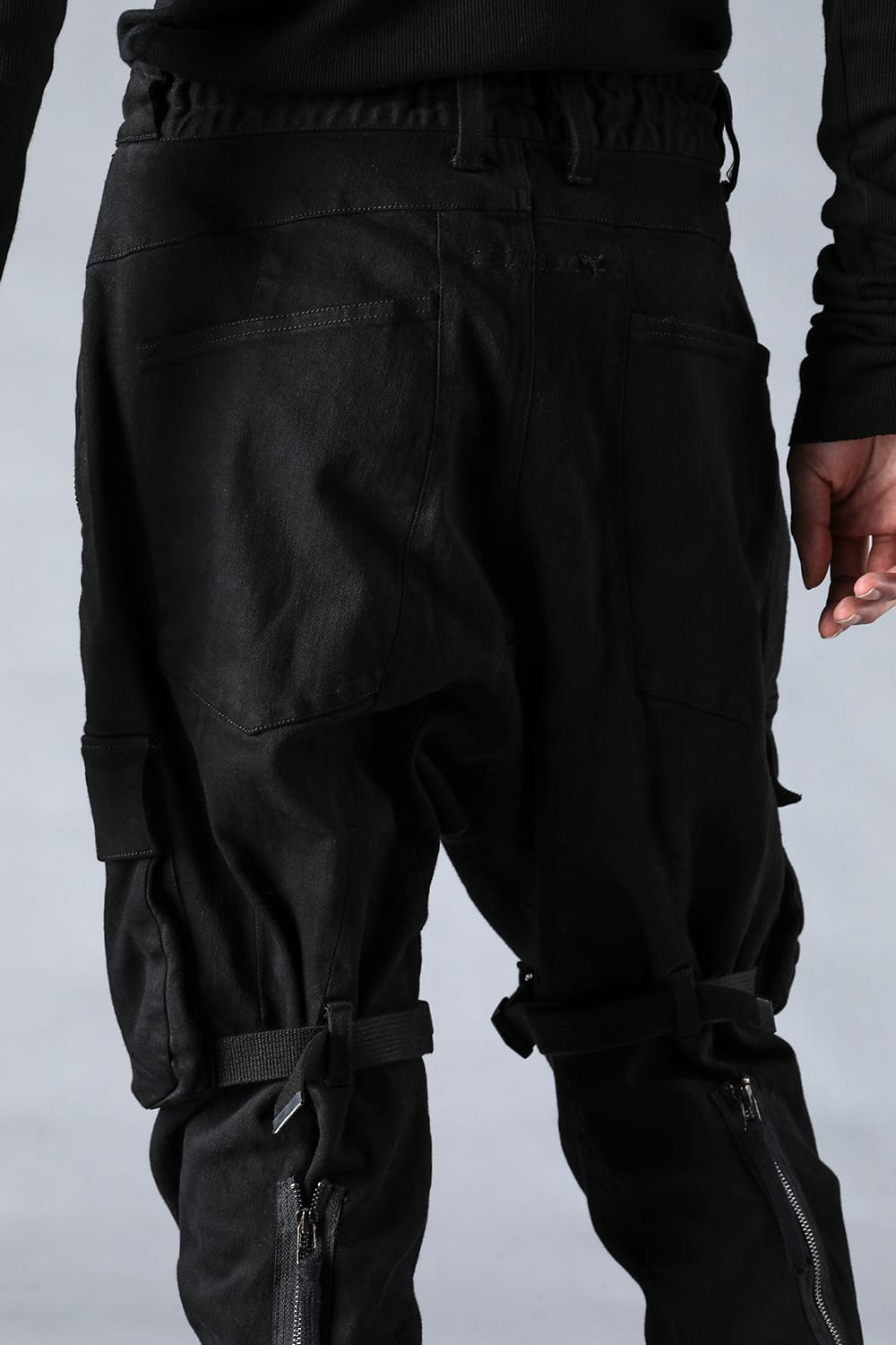 Stretch Denim Cargo Cropped Pants