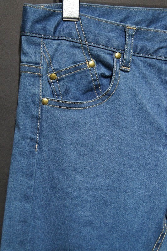 GalaabenD  15S Super Stretch Denim Slash Slim Pants BLUE