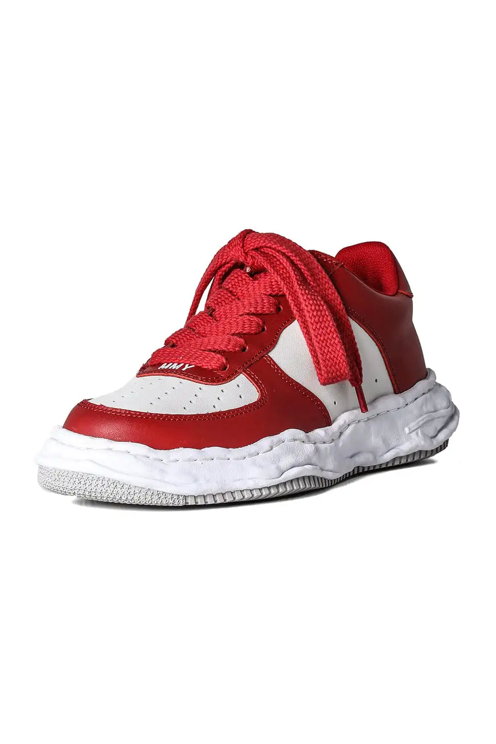 WAYNE original sole cow leather Low-Top sneaker Red / White