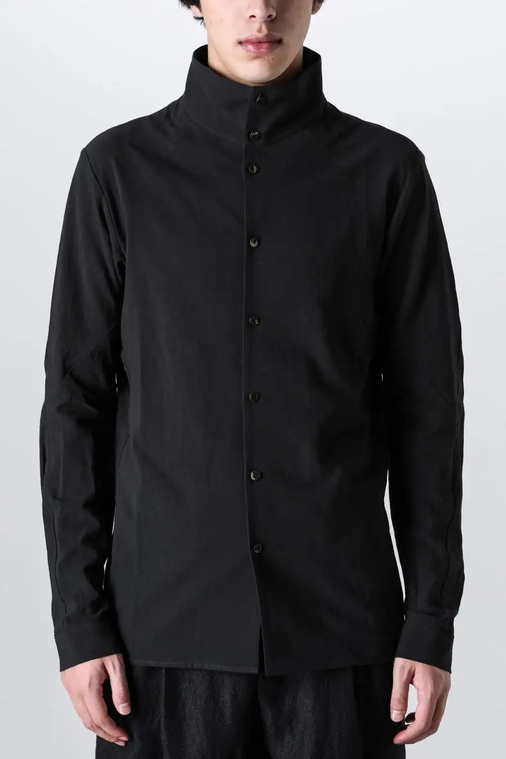 High neck shirt cotton / linen